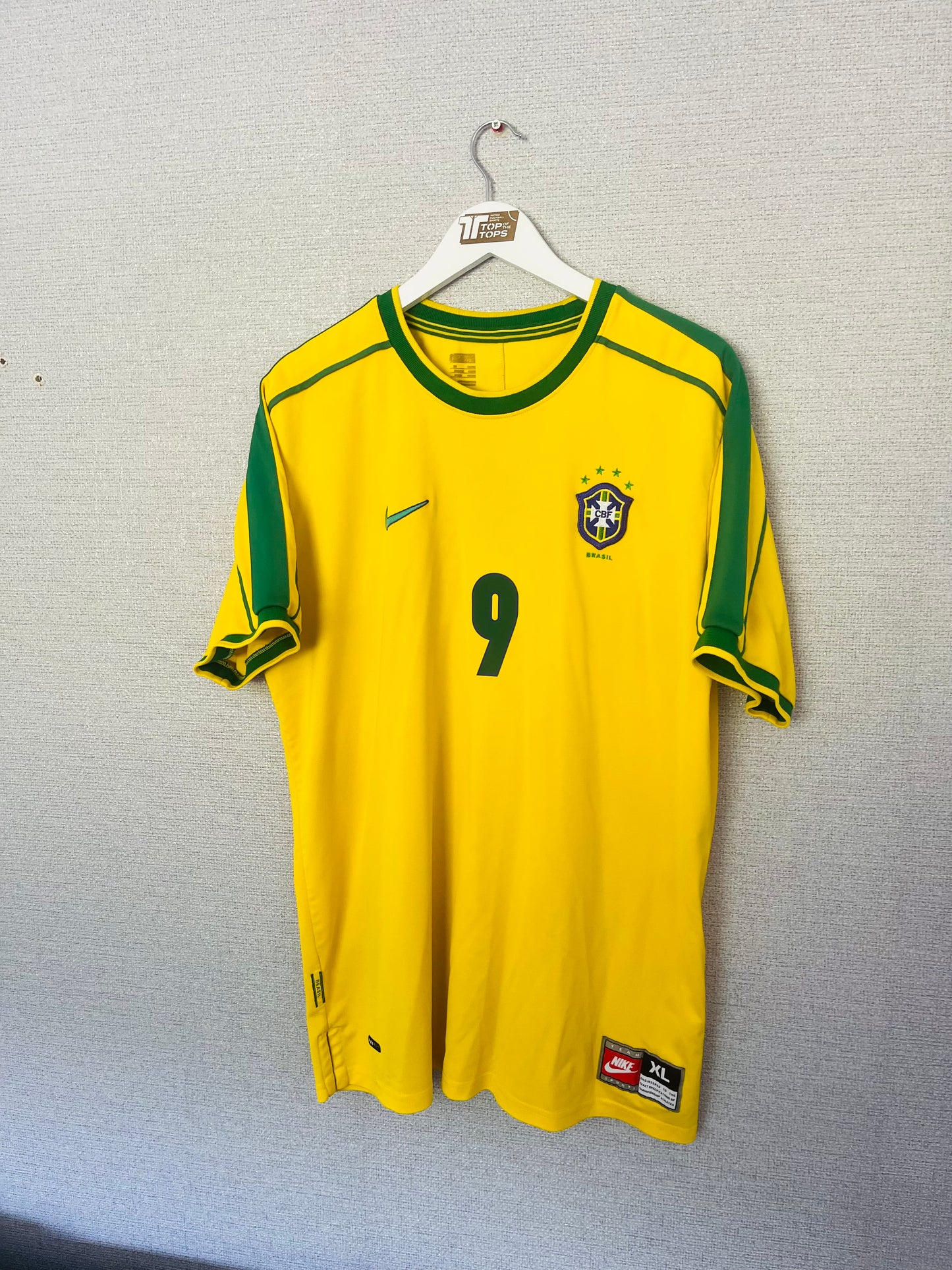 Brazil home football shirt W/C 1998 R9 official re issue XL