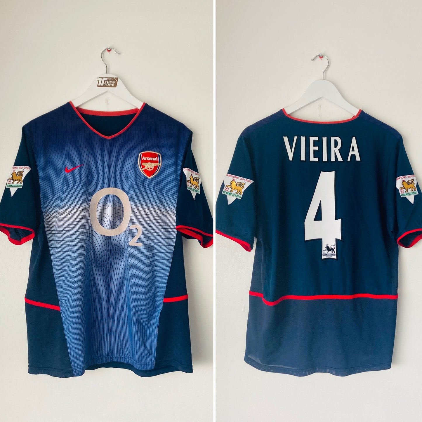 Arsenal away football shirt 2002/03 Vieira Medium