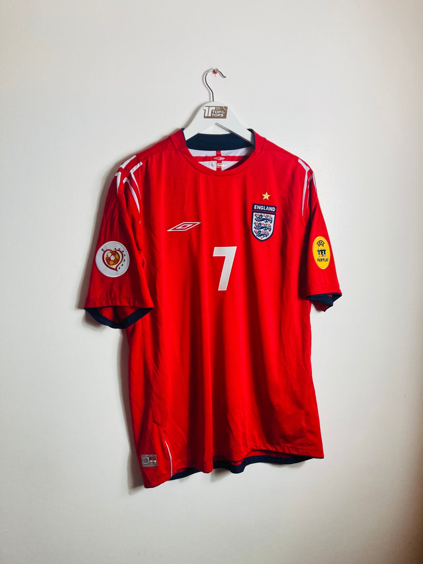 England away football shirt Euro 2004 Beckham XL