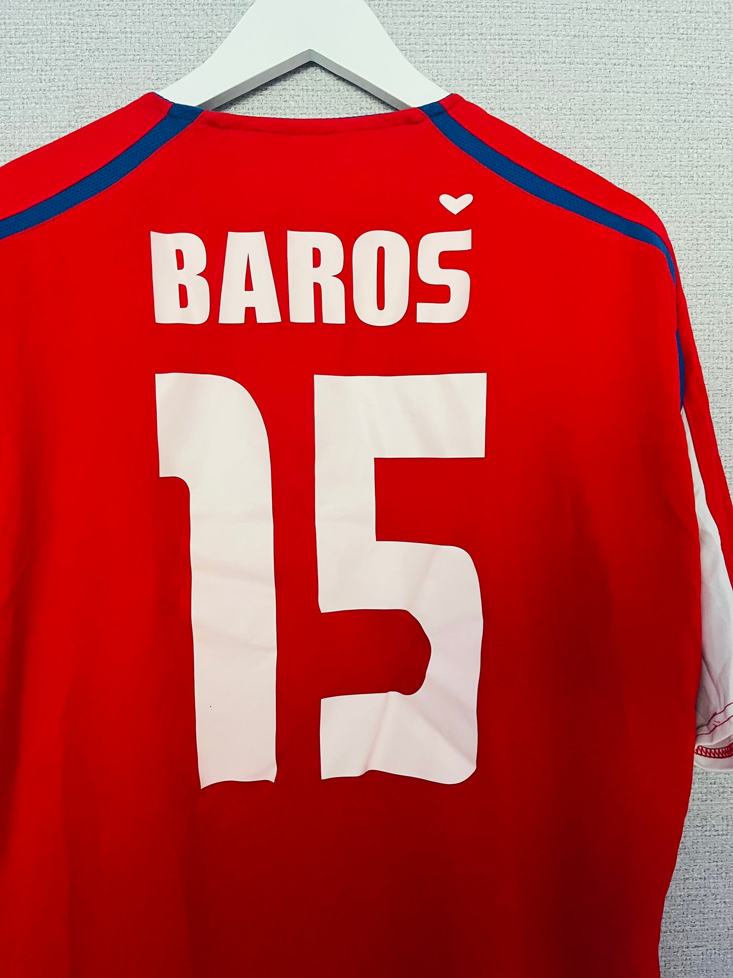 Czech Republic home football shirt Euro 2004 Baros XL