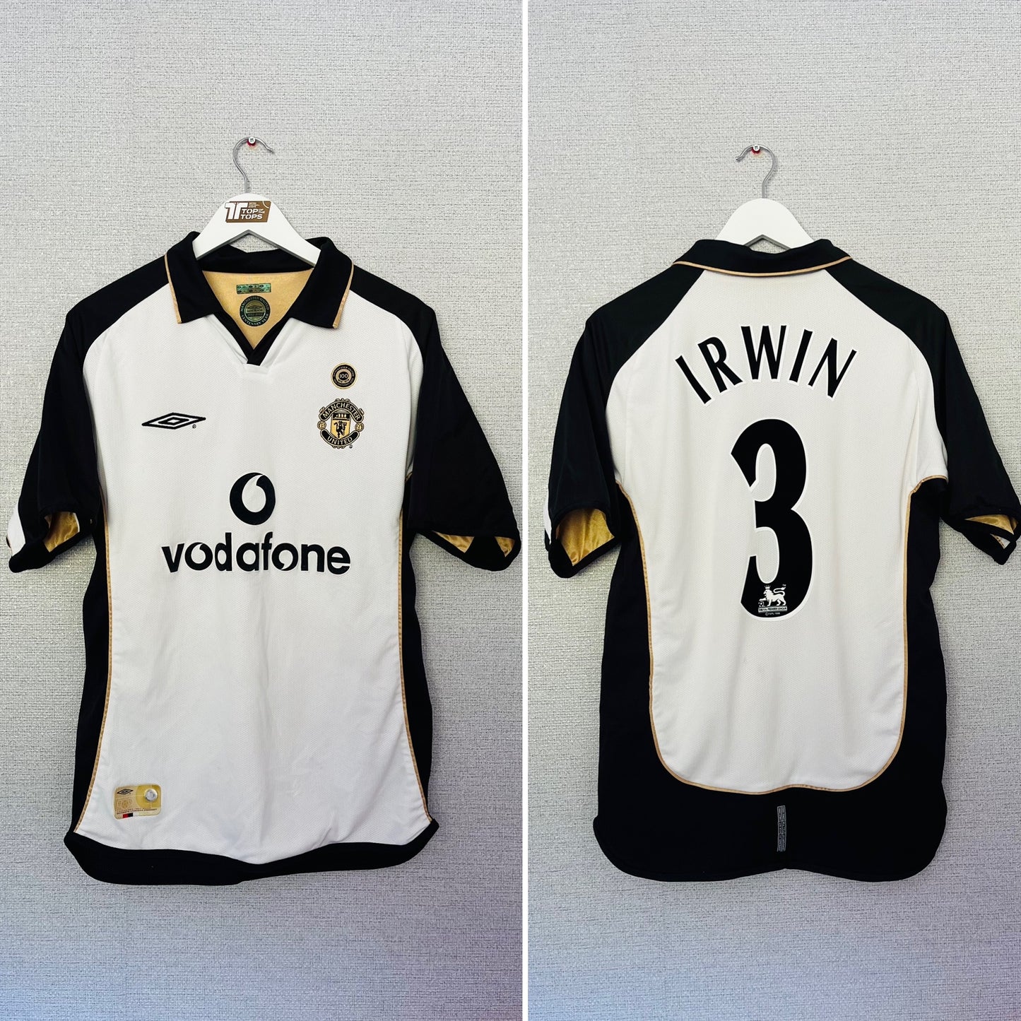 Manchester United away reversible football shirt 2001/02 Irwin Medium
