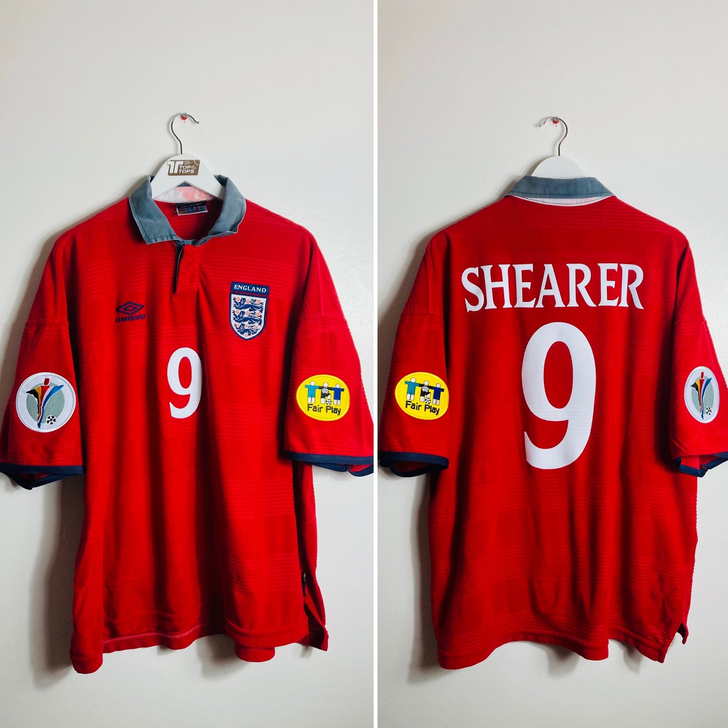 England away football shirt Euro 2000 Shearer XXL