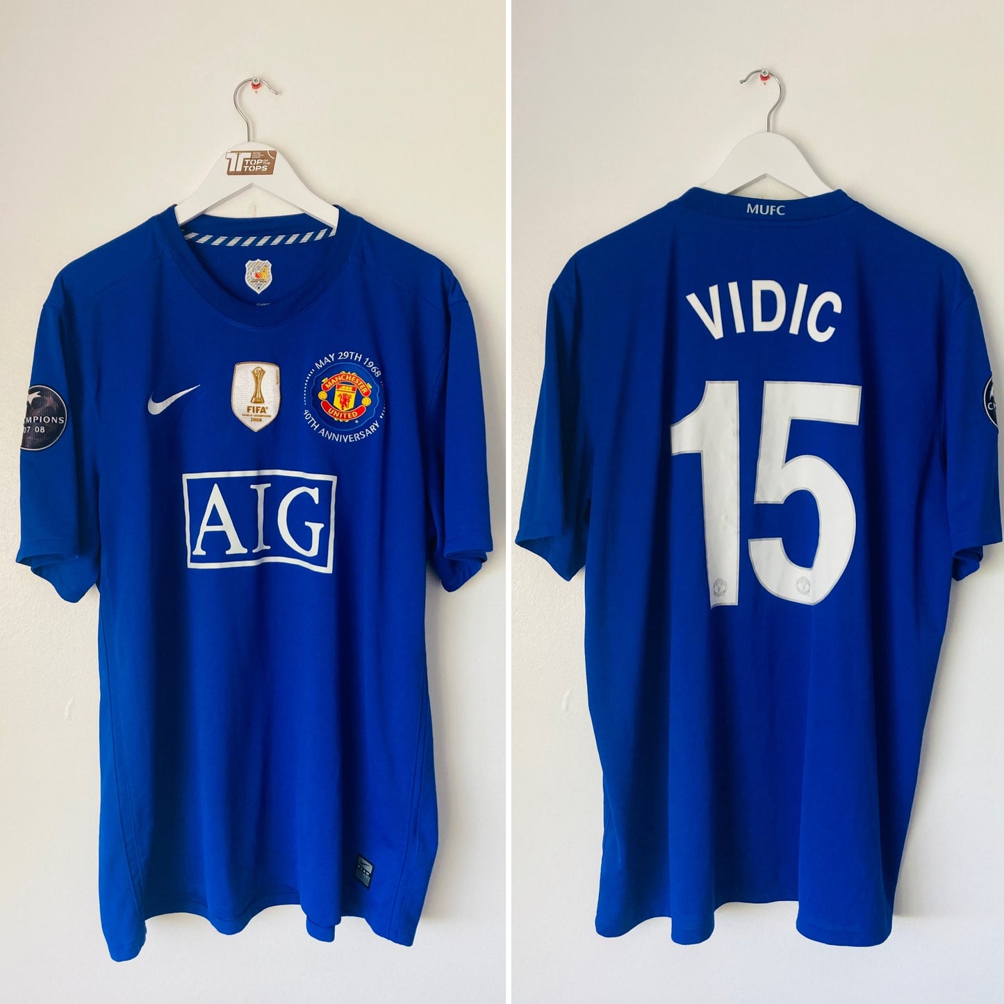 Manchester United third football shirt 2008/09 Vidic XXL