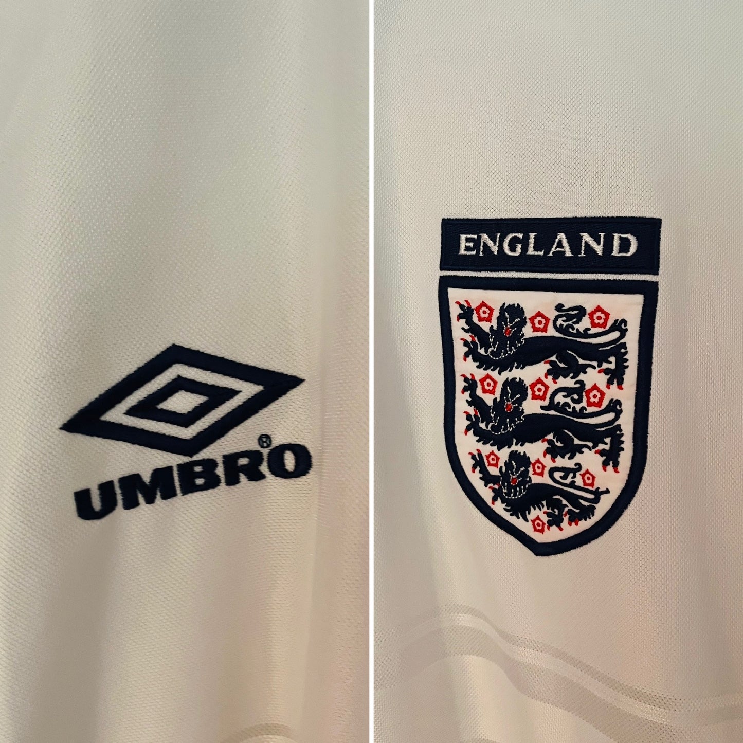 England home football shirt 1999/2000 Beckham XL