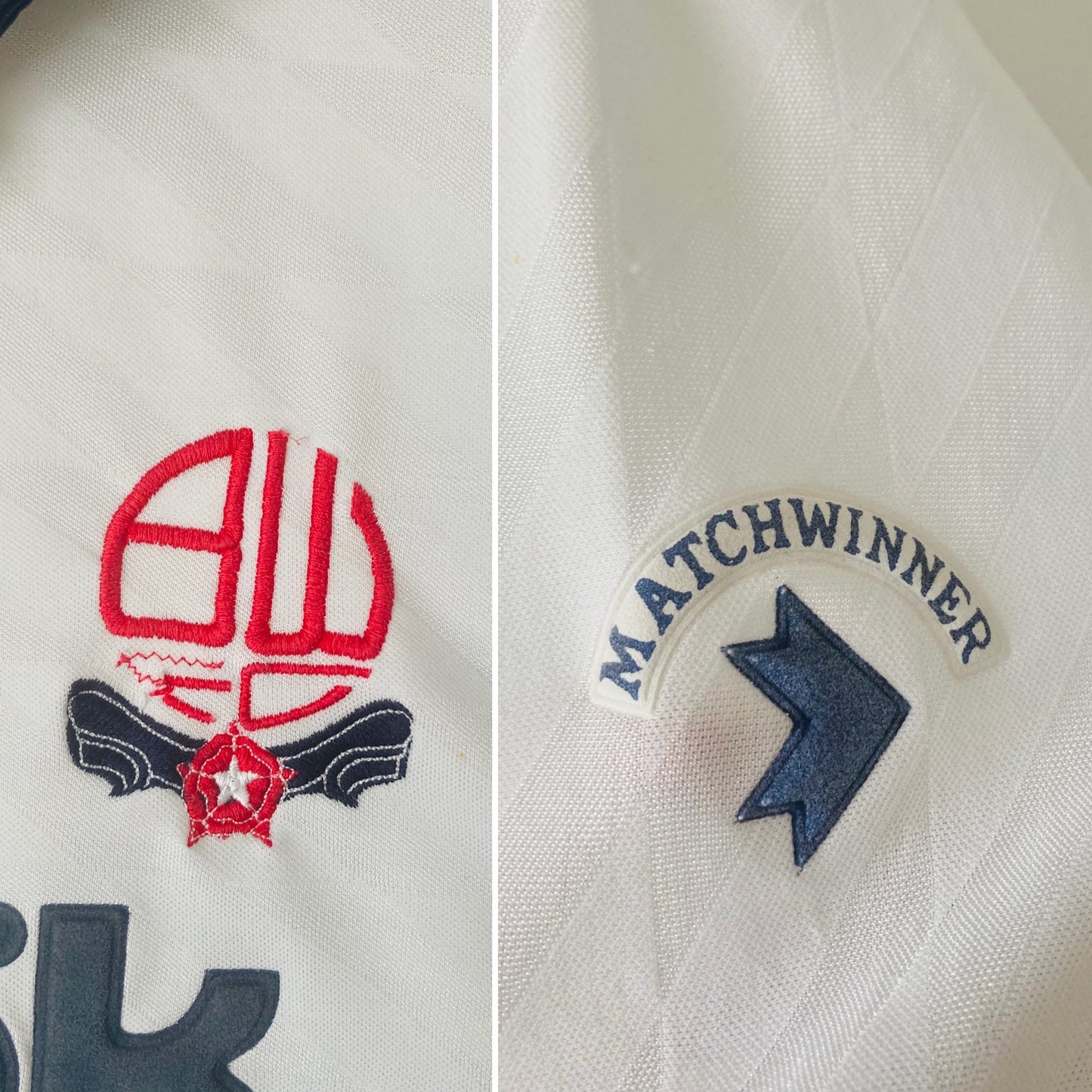 Bolton Wanderers home football shirt 1990/93 XL