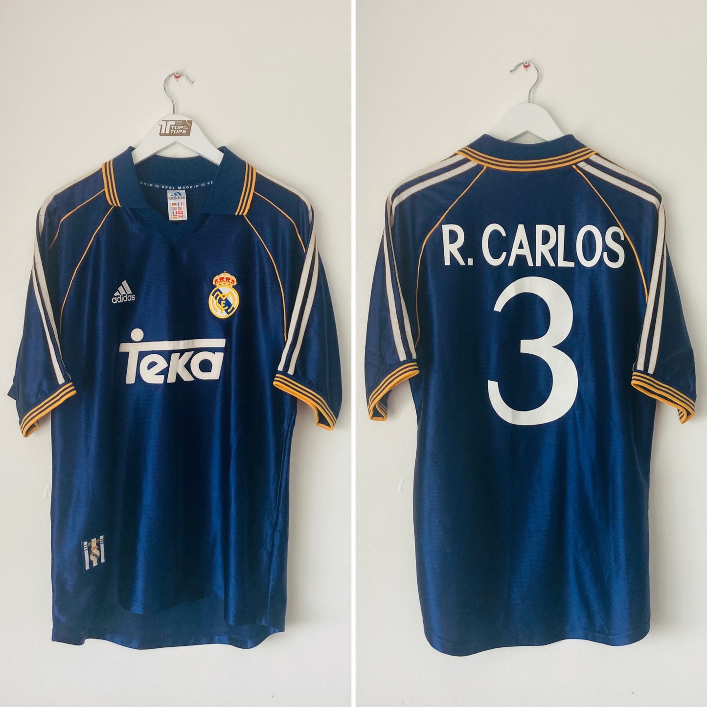 Real Madrid away football shirt 1998/99 Carlos Medium