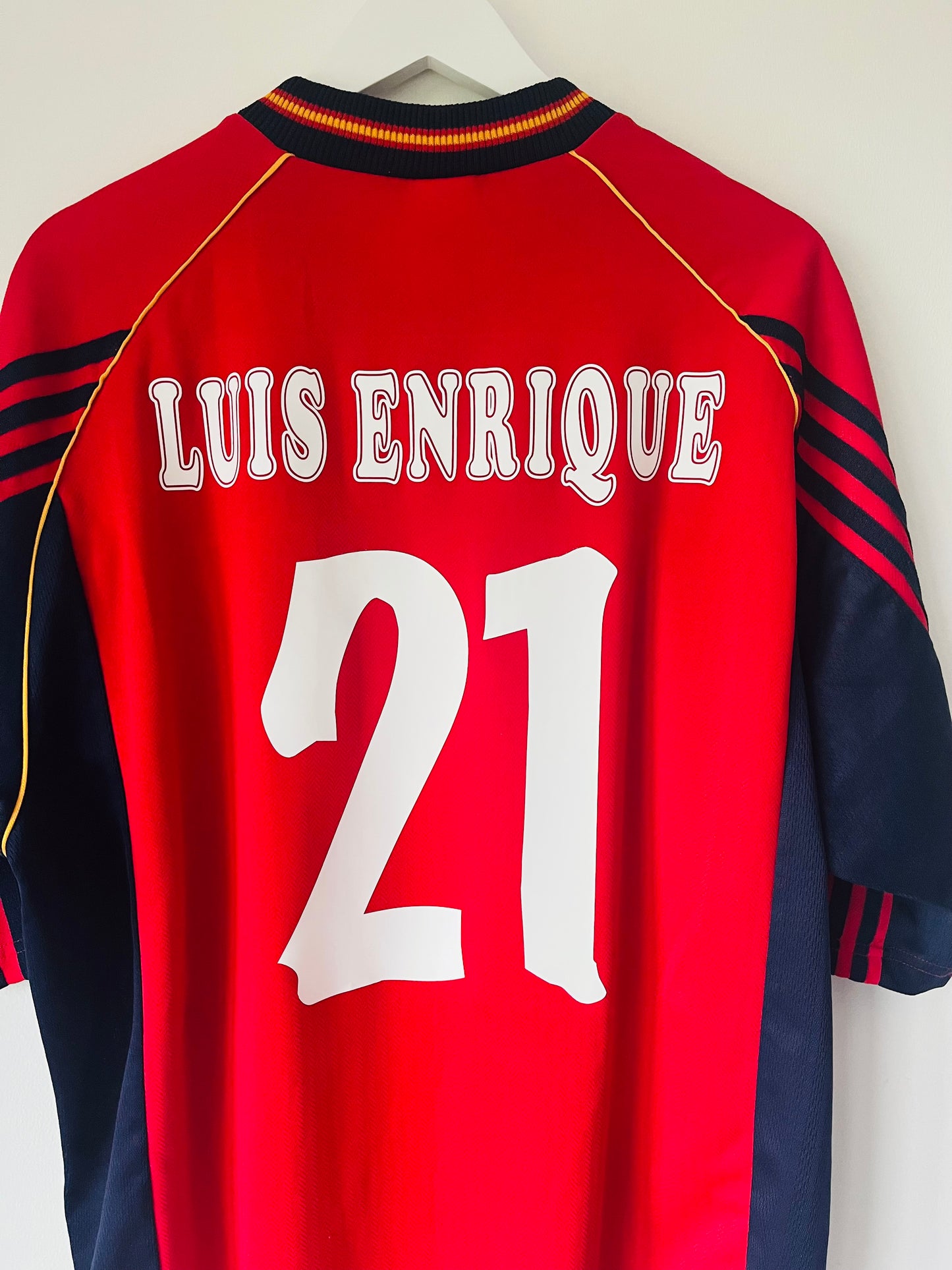 Spain home football shirt W/C 1998 Luis Enrique XL