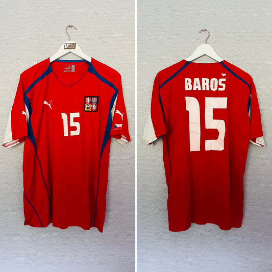 Czech Republic home football shirt Euro 2004 Baros XL