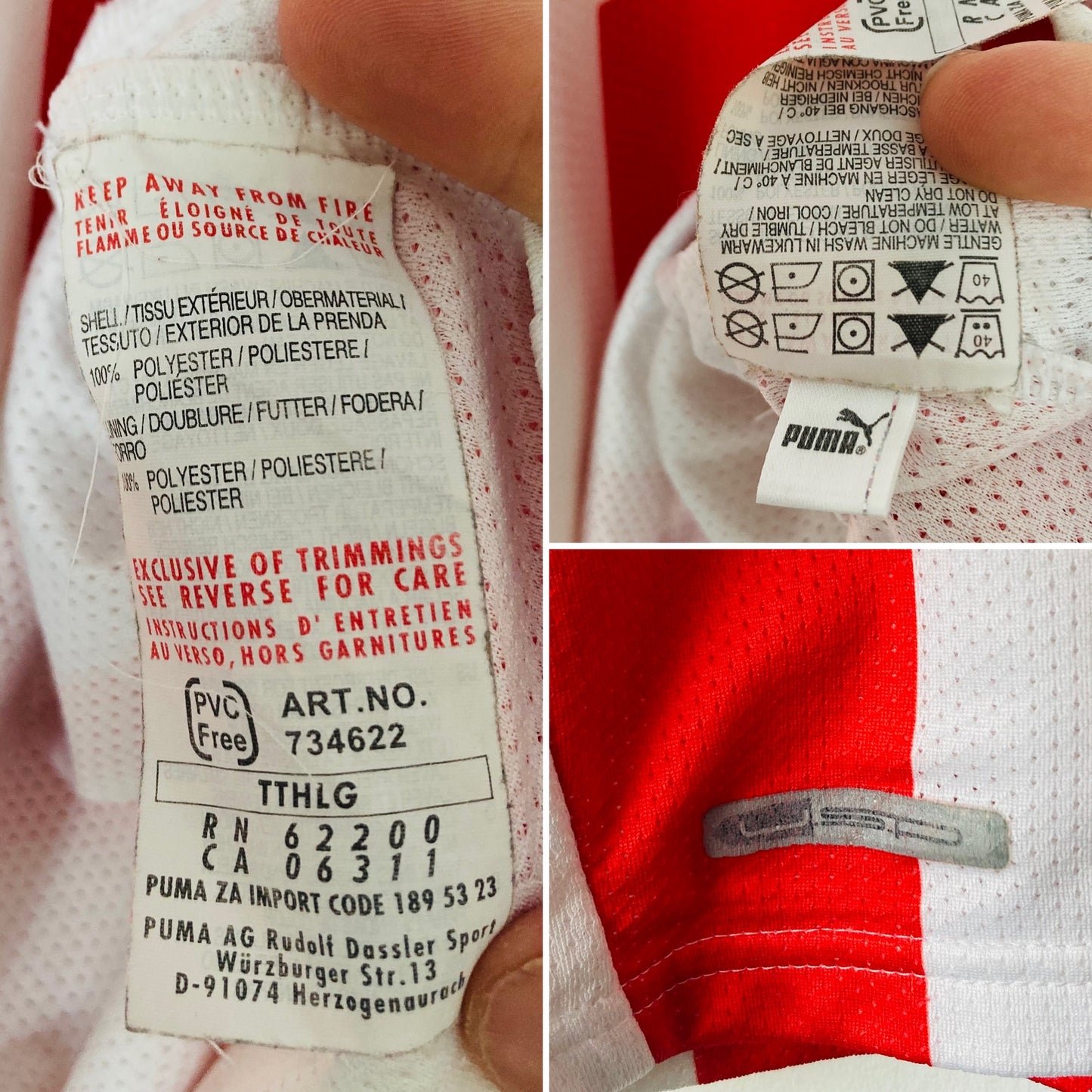 Olympiakos home football shirt 2008/09 Derbyshire Medium