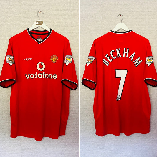 Manchester United home football shirt 2000/01 Beckham XL