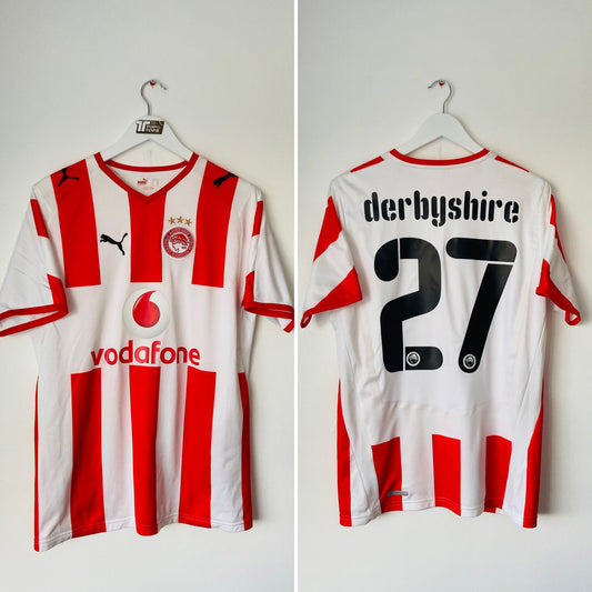 Olympiakos home football shirt 2008/09 Derbyshire Medium