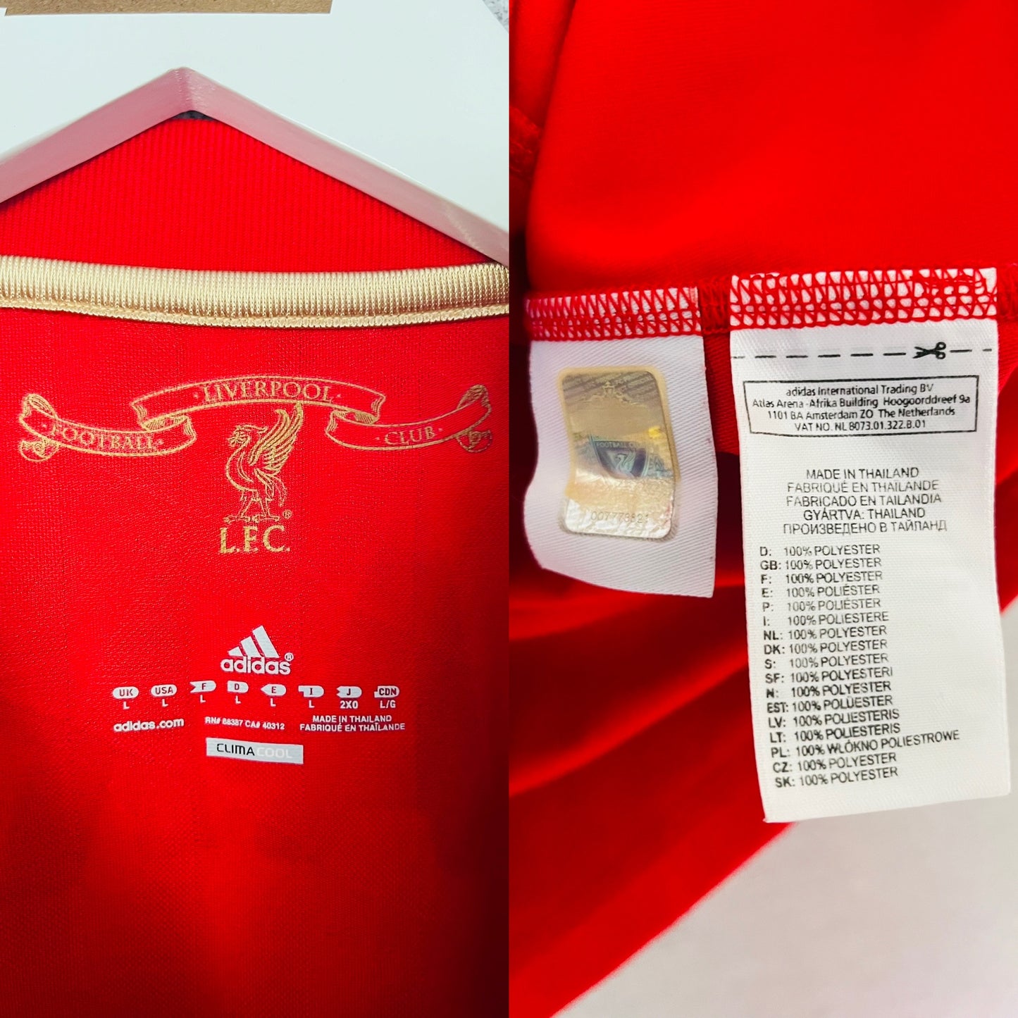 Liverpool home football shirt 2010/12 Suarez Large