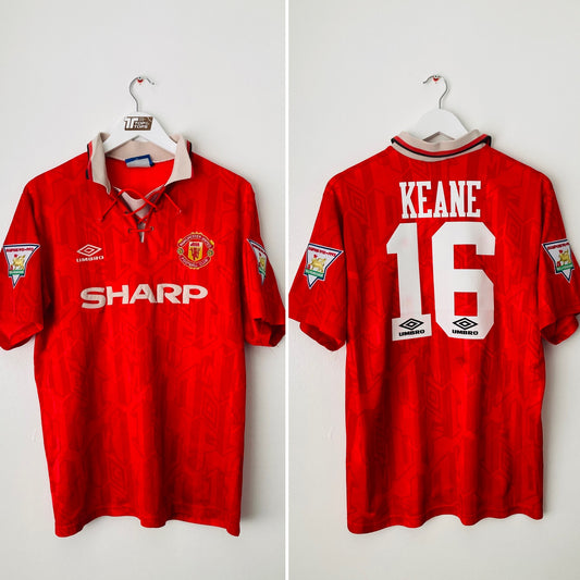 Manchester United home football shirt 1993/94 Keane Large