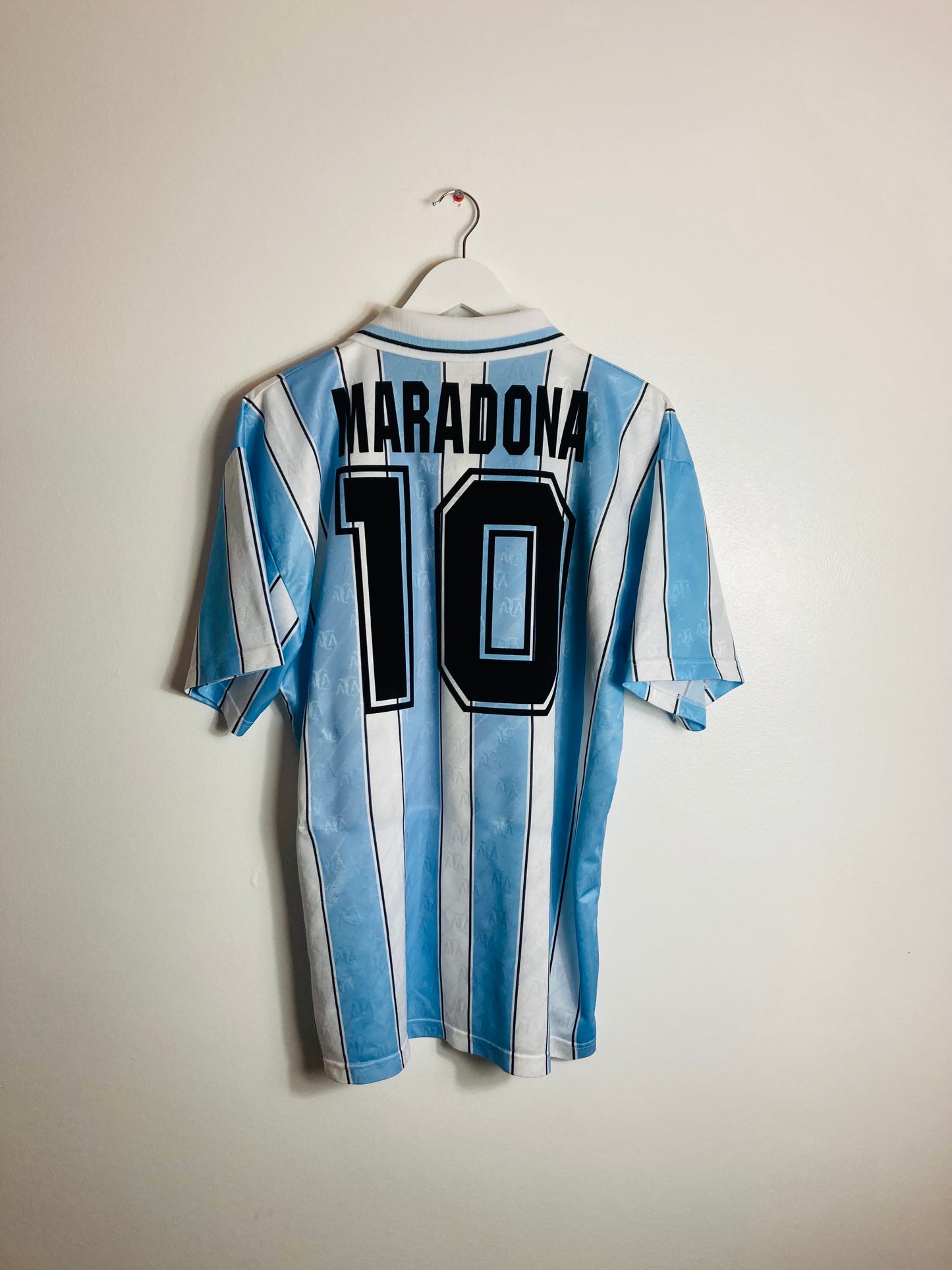 Argentina home football shirt 1994 banned shirt Maradona