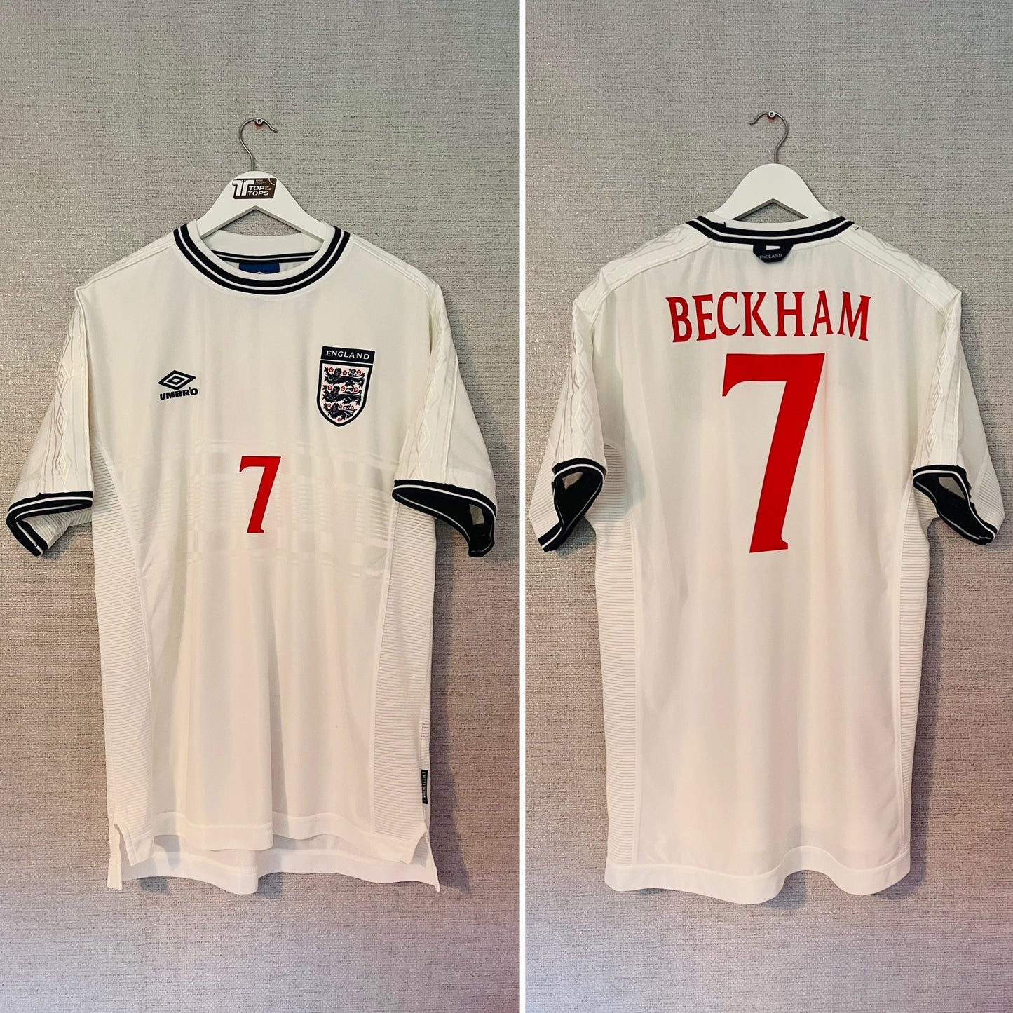 England home football shirt 1999/2000 Beckham XL