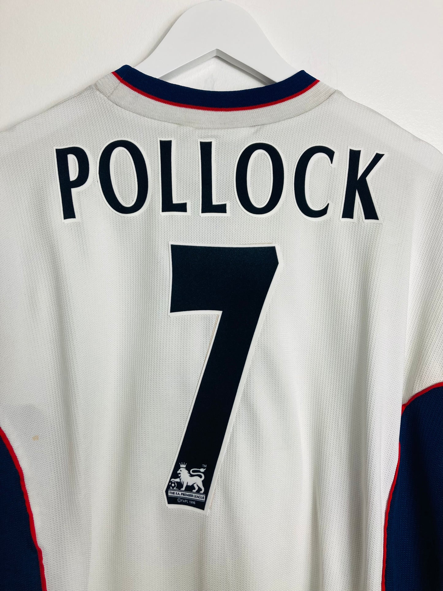 Bolton Wanderers home football shirt 1997/98 XL Pollock player version