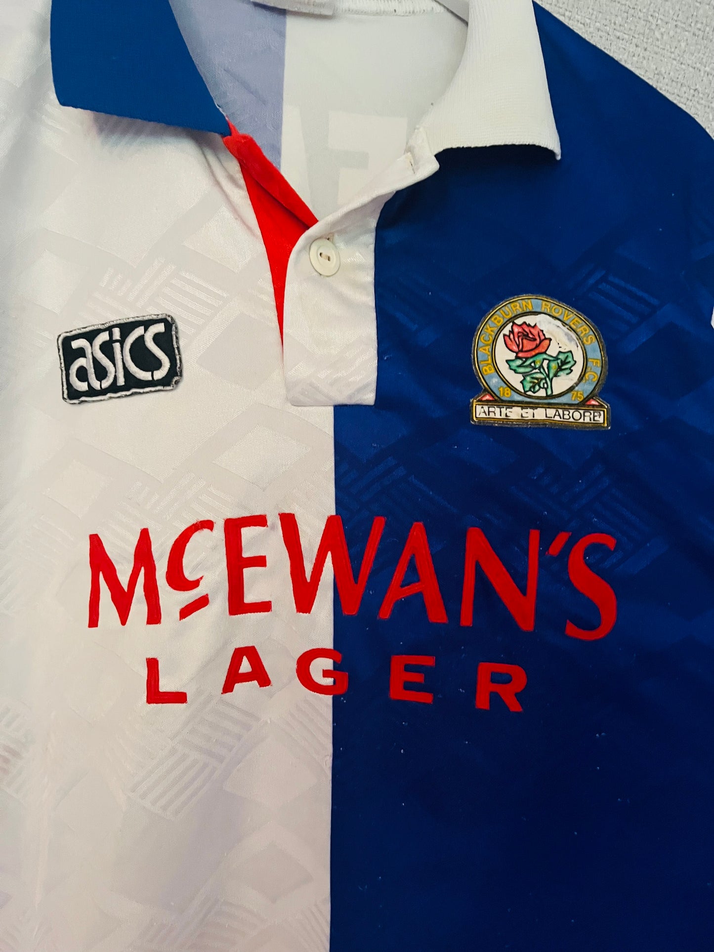 Blackburn Rovers home football shirt 1992/94 Shearer Large