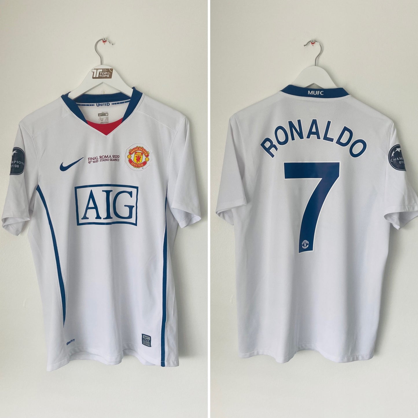 Manchester United away football shirt 2008/09 CR7 embroidered Medium