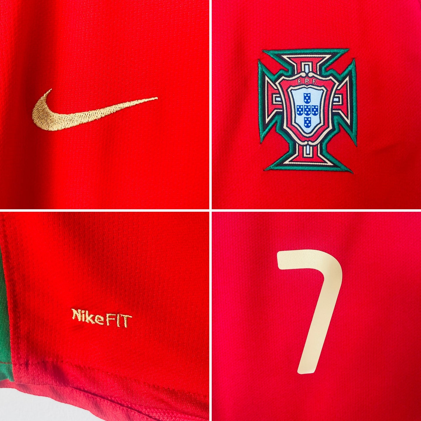 Portugal home football shirt Euro 2008 CR7 XL