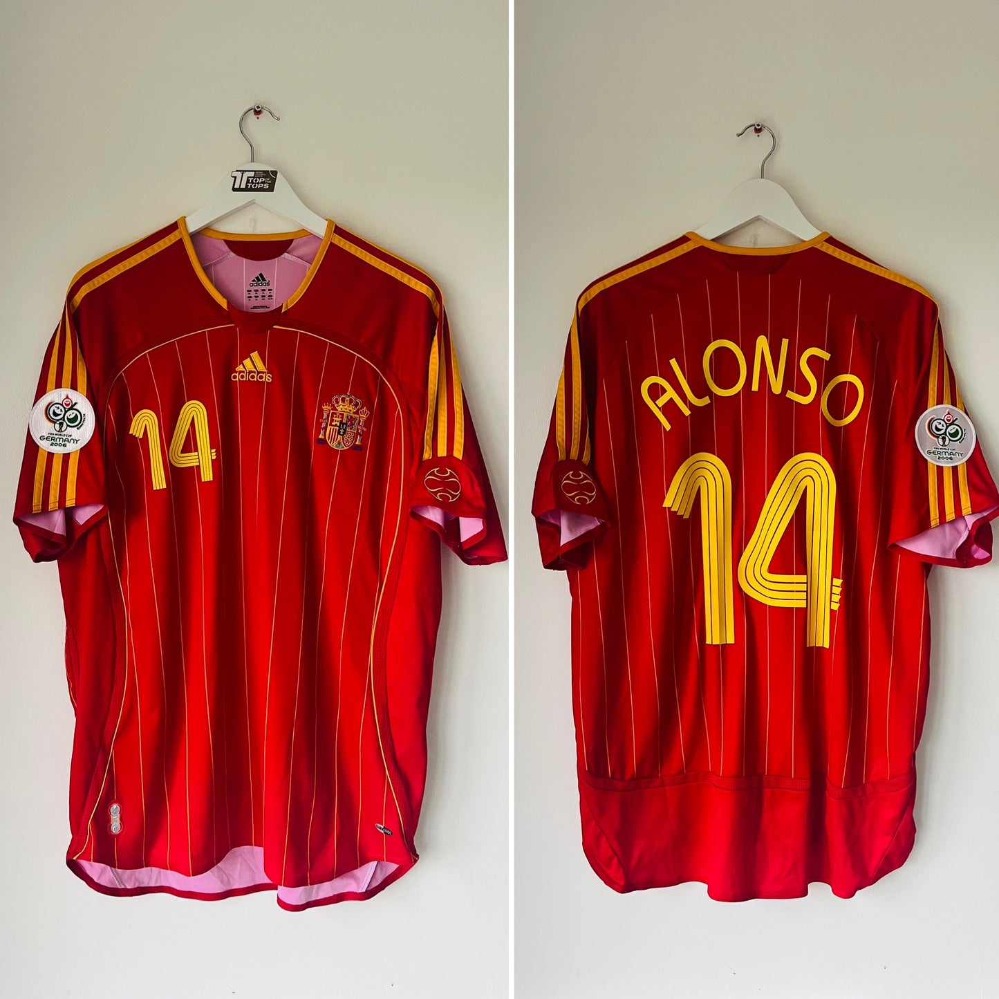Spain home football shirt W/C 2006 Alonso XL
