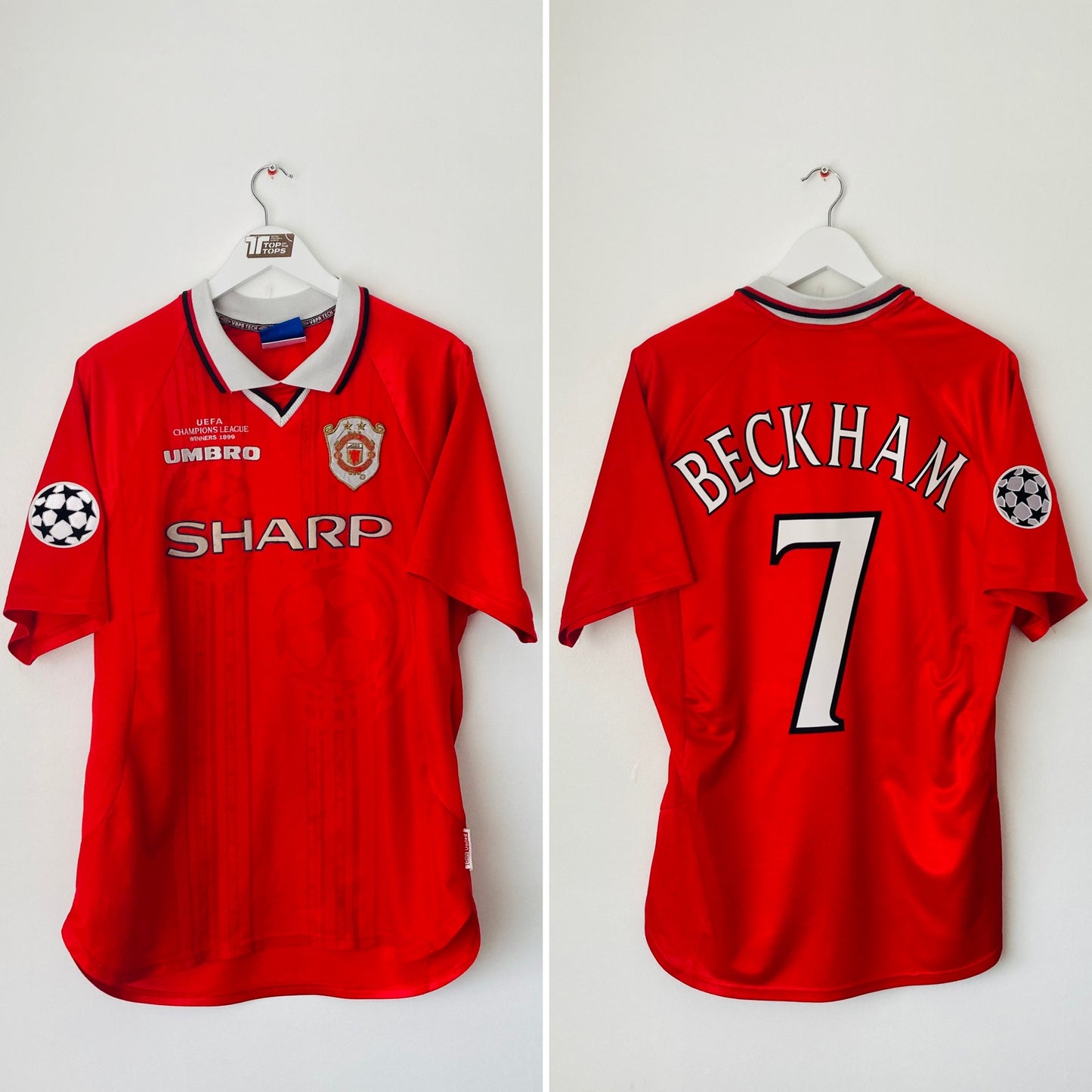 Manchester United home European football shirt 1999/2000 Beckham XL