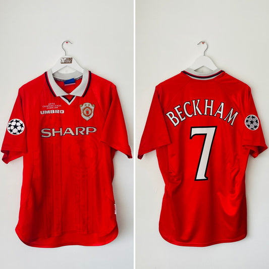 Manchester United home European football shirt 1999/2000 Beckham XL