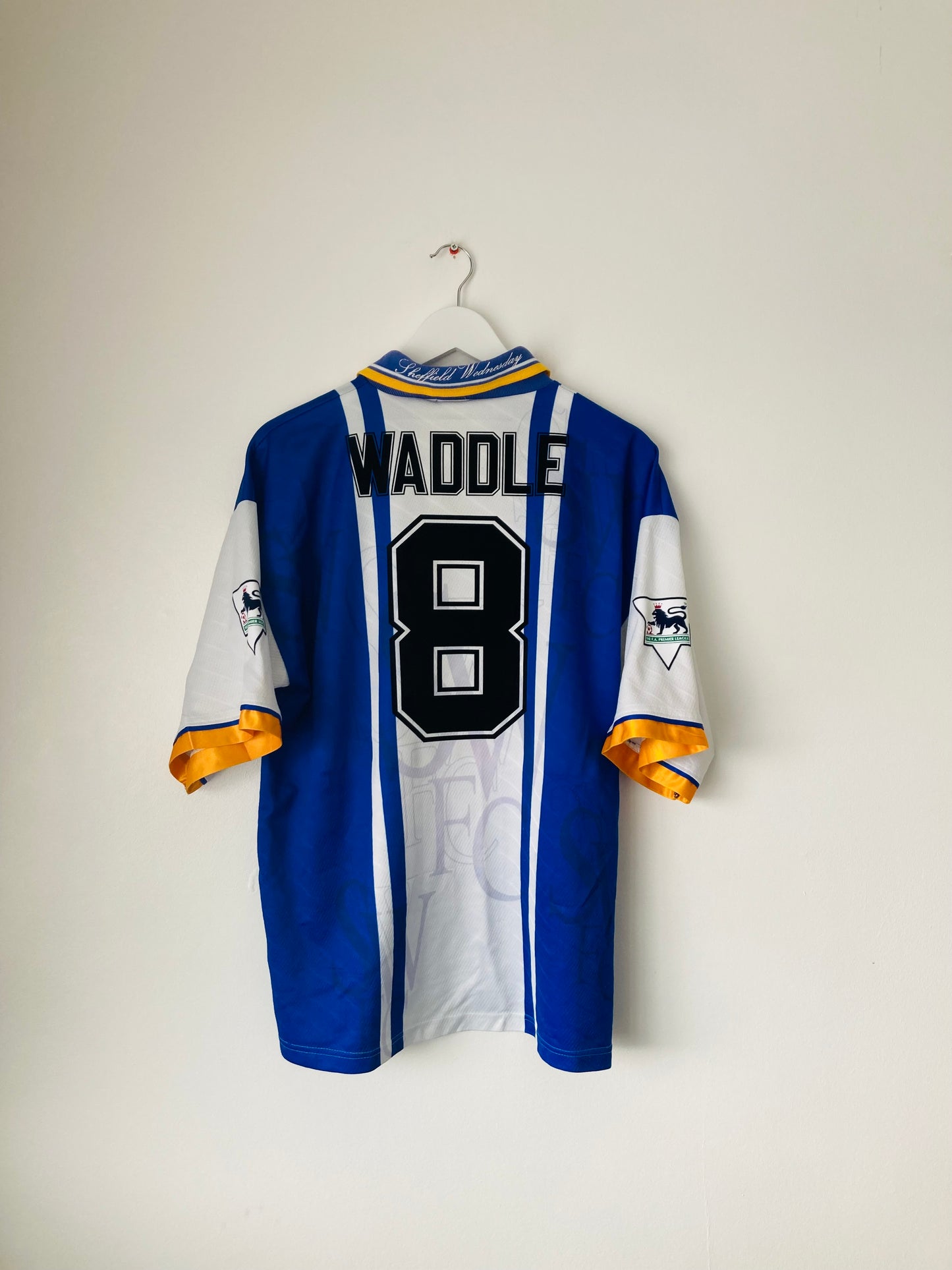 Sheffield Wednesday home football shirt 1995/97 Waddle XL