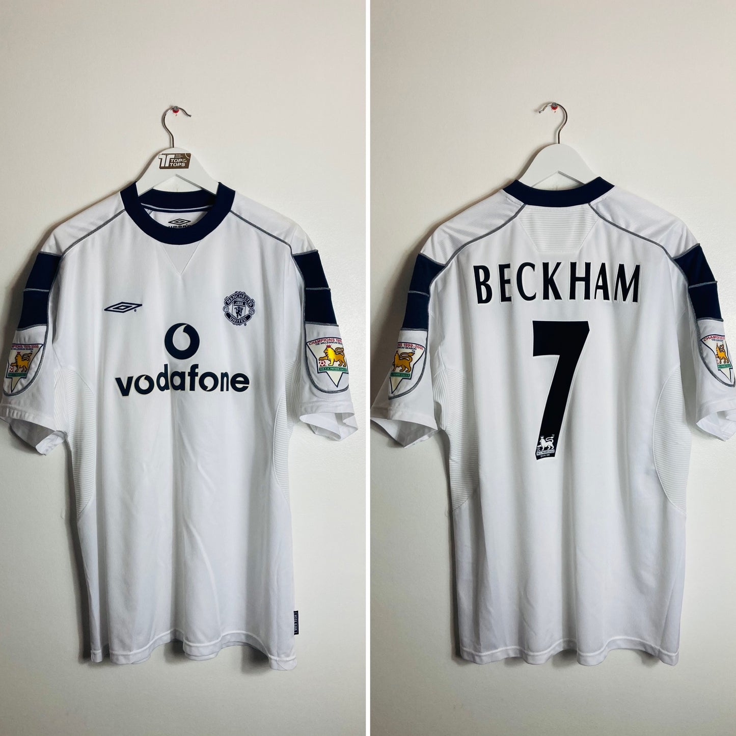 Manchester United away football shirt 2000/01 Beckham XL