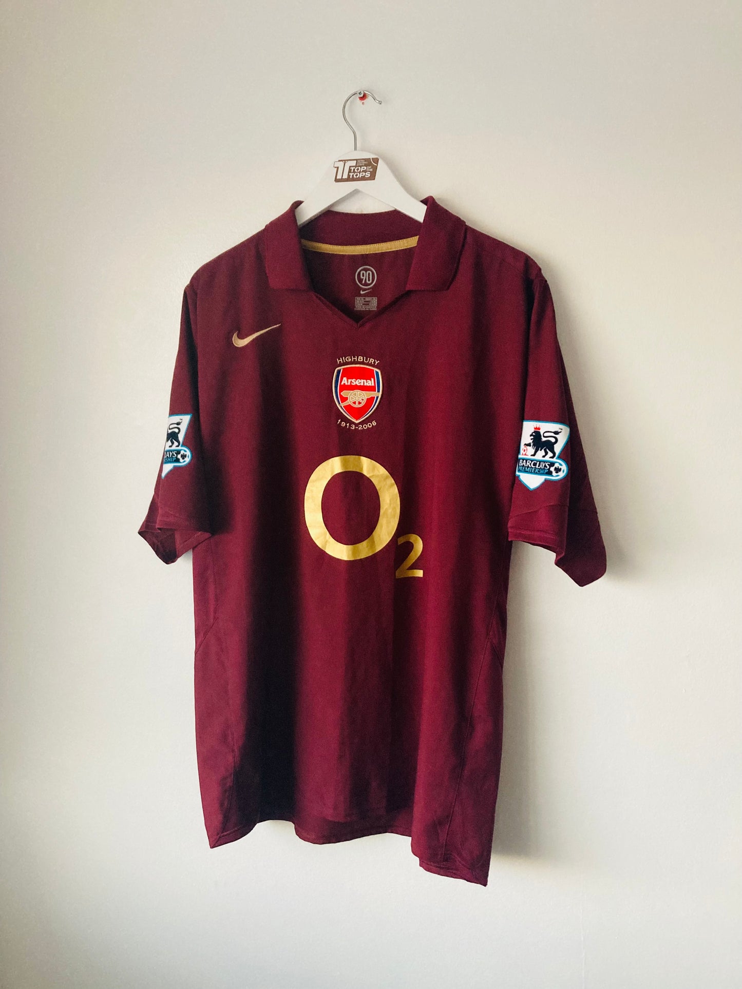 Arsenal home football shirt 2005/06 Bergkamp XL