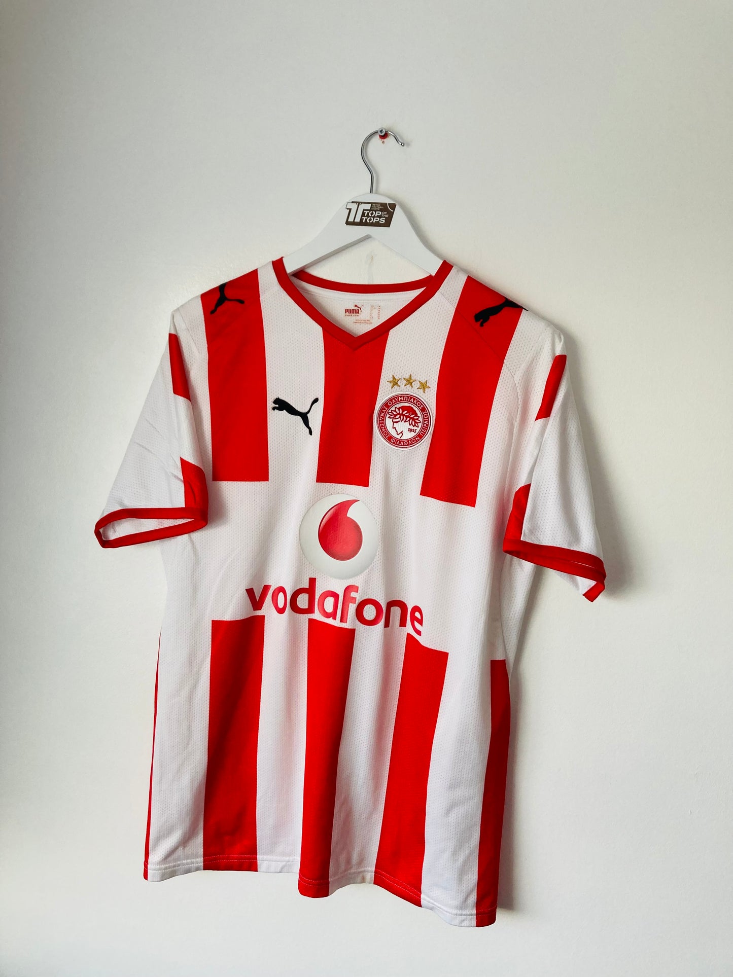 Olympiakos home football shirt 2008/09 Derbyshire Medium