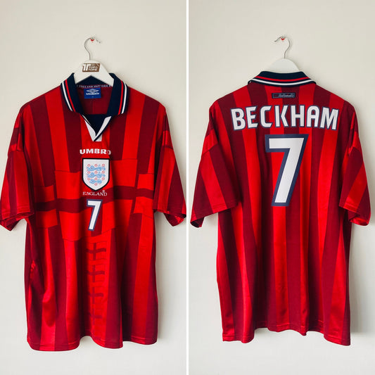 England away football shirt      W/C 1998 Beckham XL