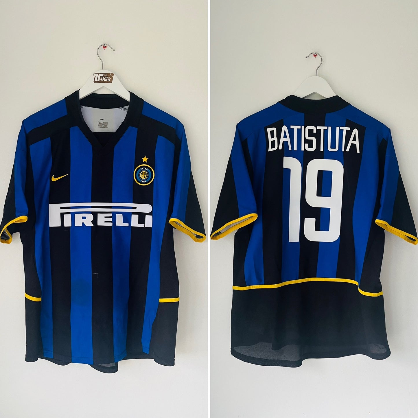 Inter Milan home football shirt 2002/03 Batistuta Medium