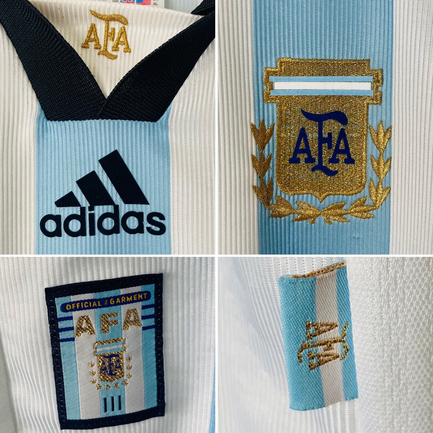 Argentina home football shirt W/C 1998 Batistuta XL