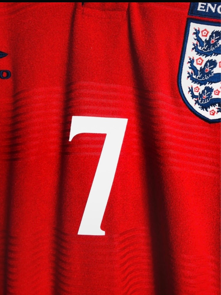 England away football shirt Beckham Med L/S Euro 2000