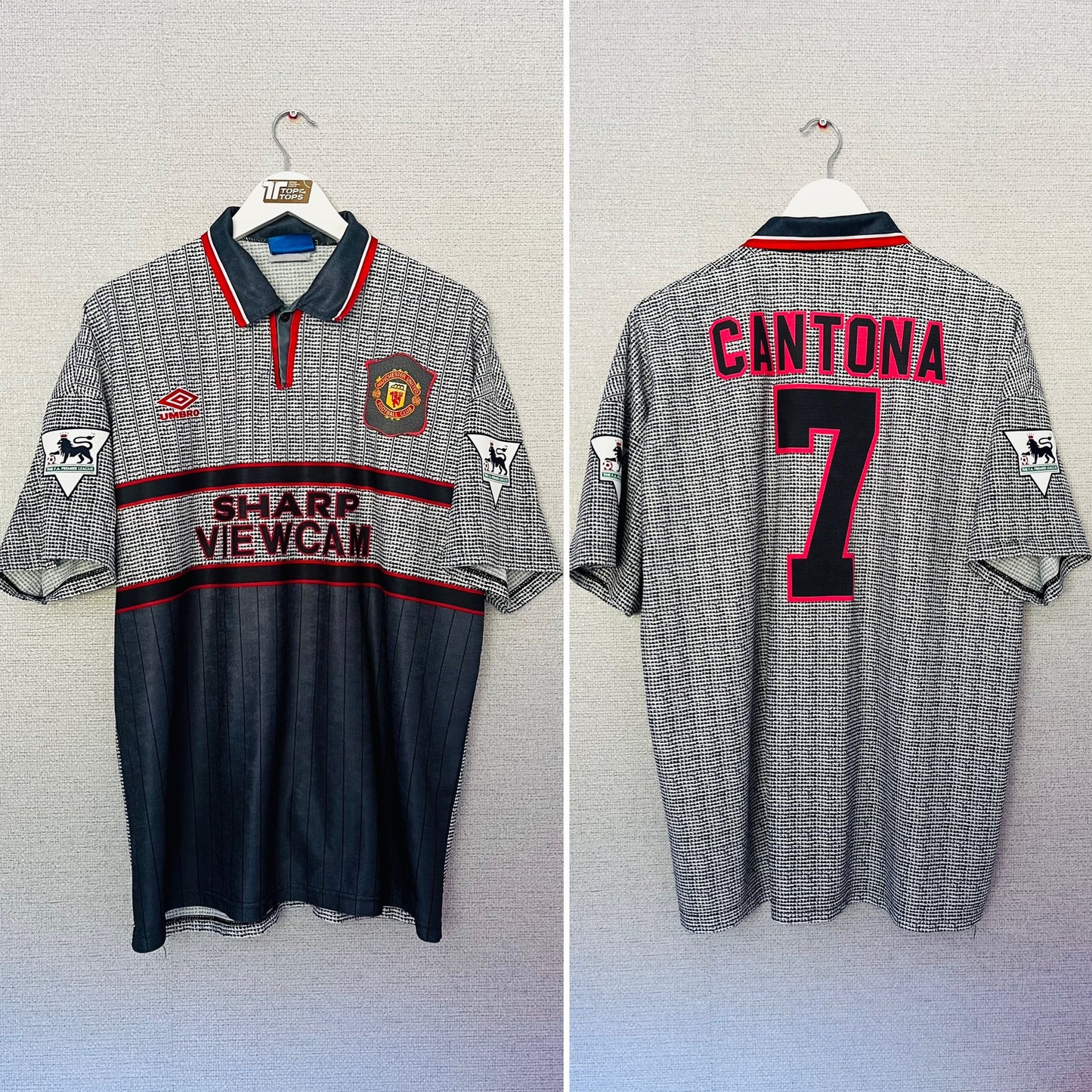 Manchester United away football shirt 1995/96 Cantona XL