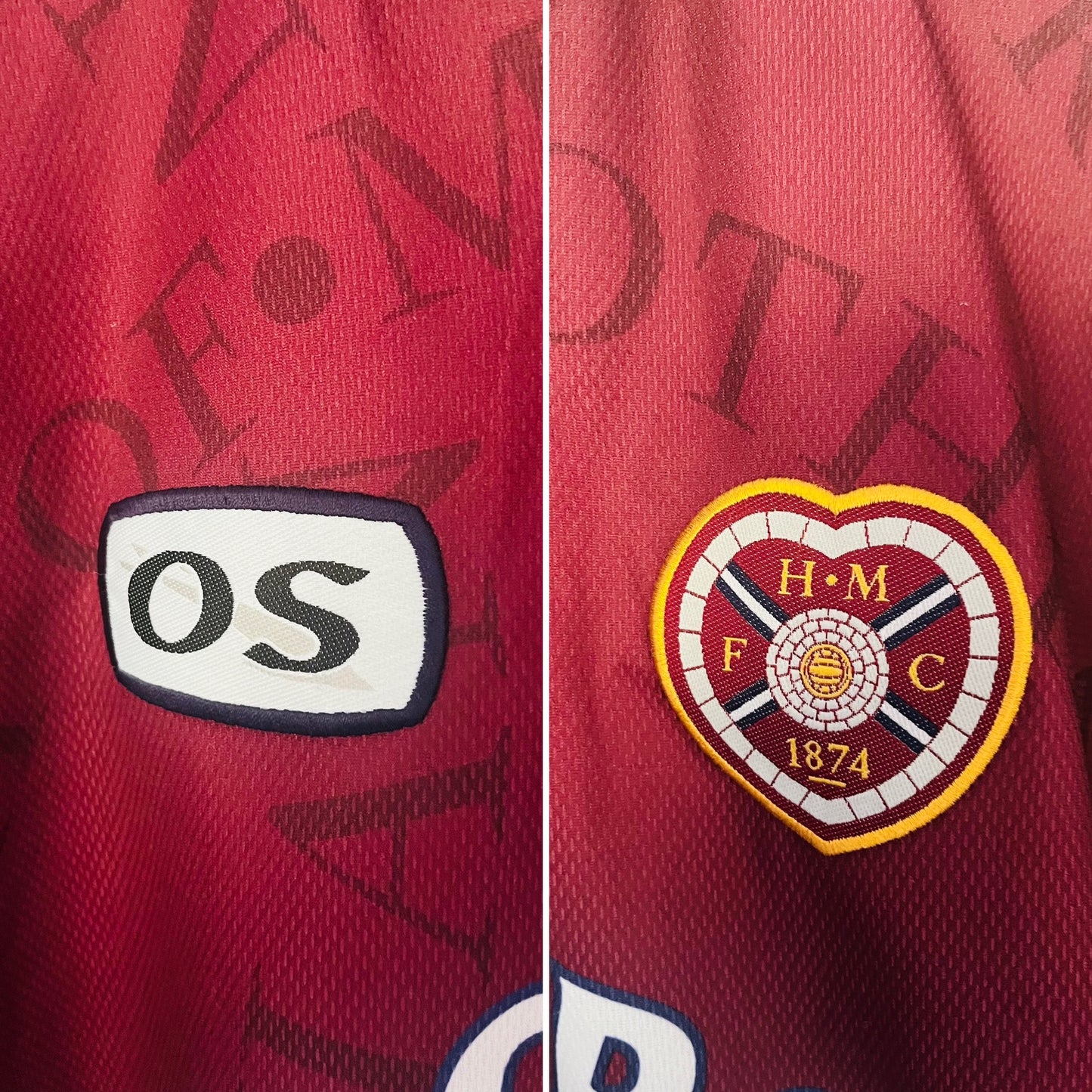 Heart of Midlothian Hearts home football shirt 1998/99 XL
