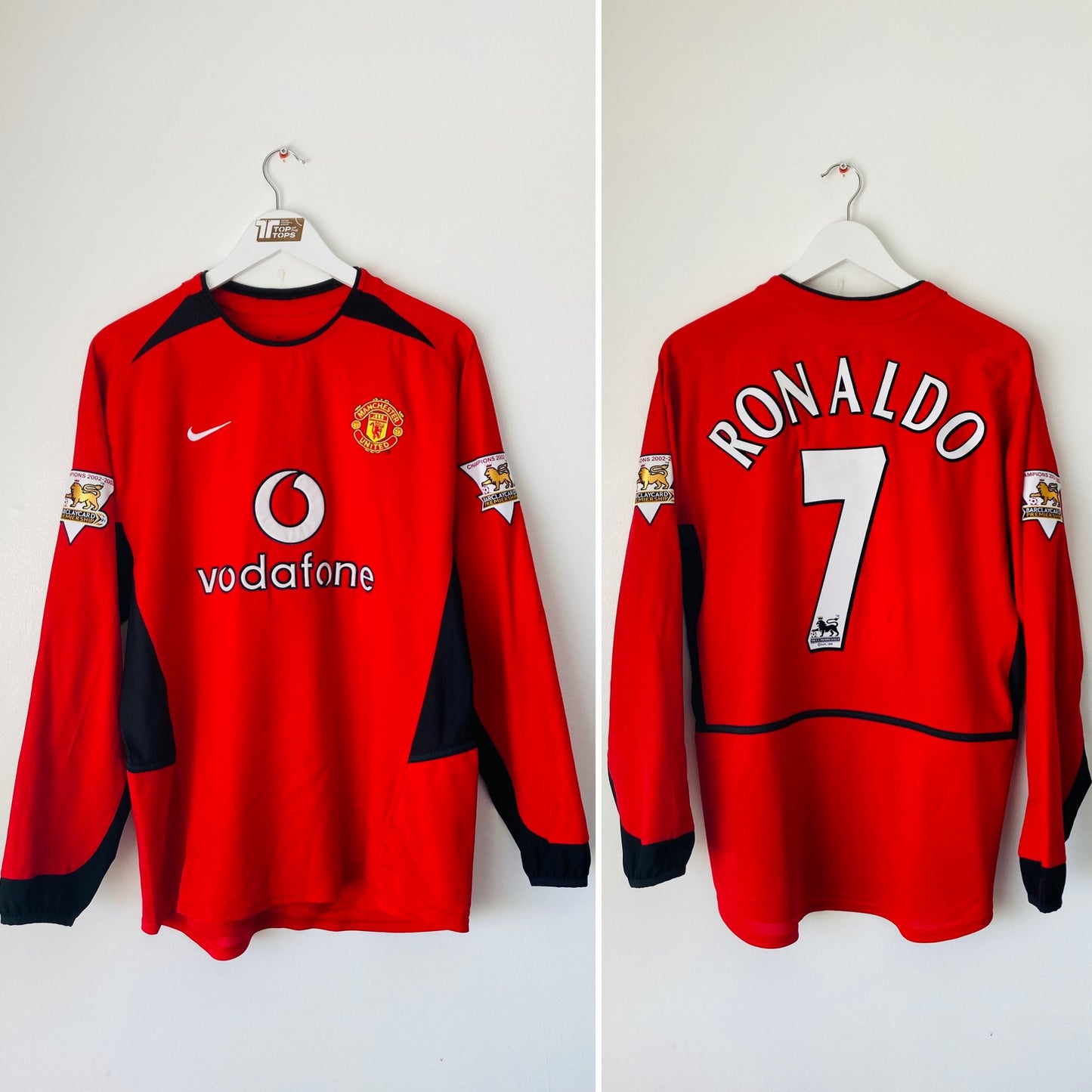 Manchester United home football shirt 2003/04 CR7 Medium L/S