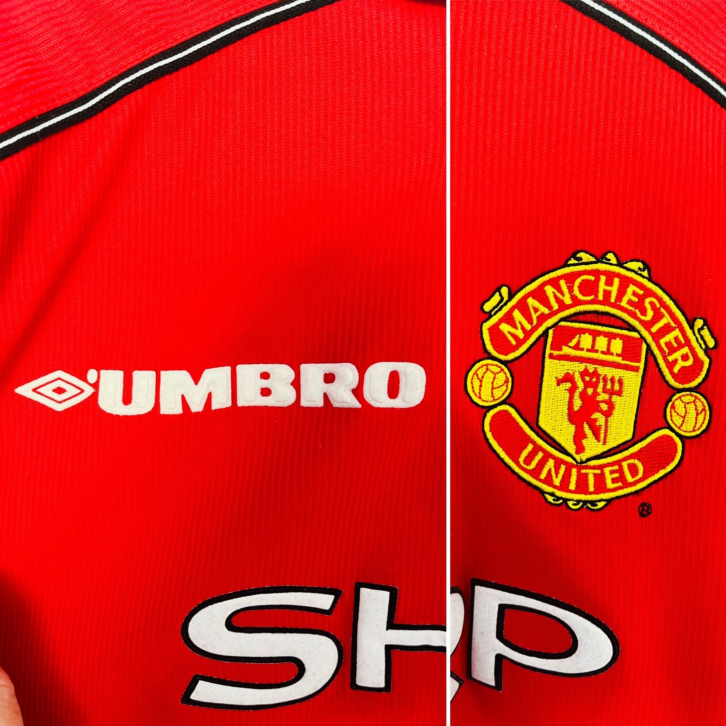 Manchester United home football shirt 1999/2000 Scholes Large