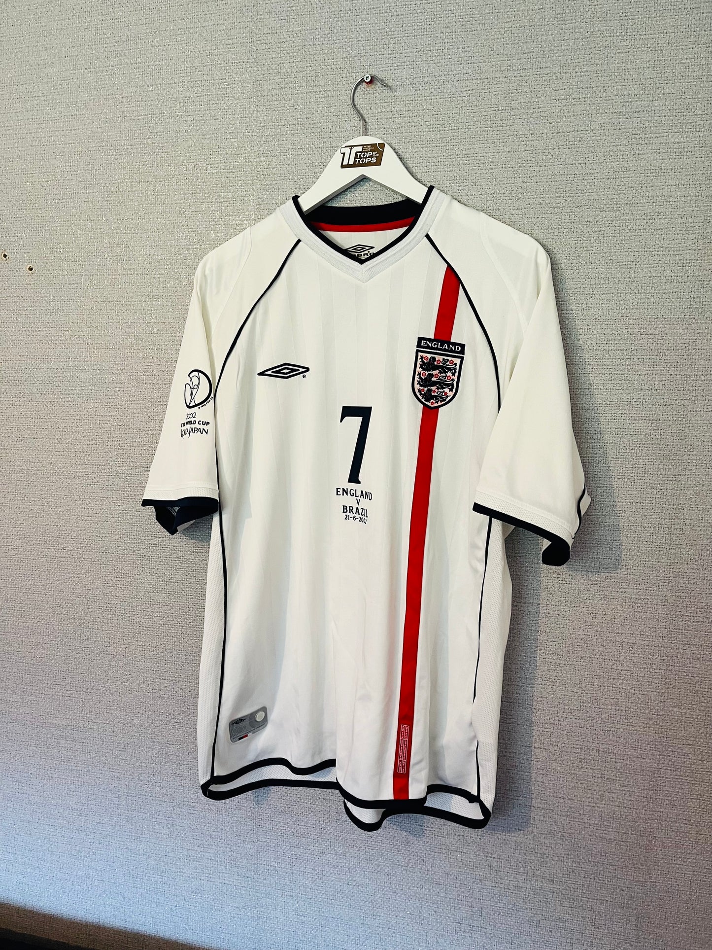 England home football shirt W/C 2002 Beckham XL
