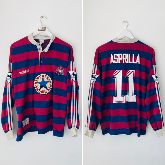 Newcastle United away football shirt 1995/96 Asprilla XL