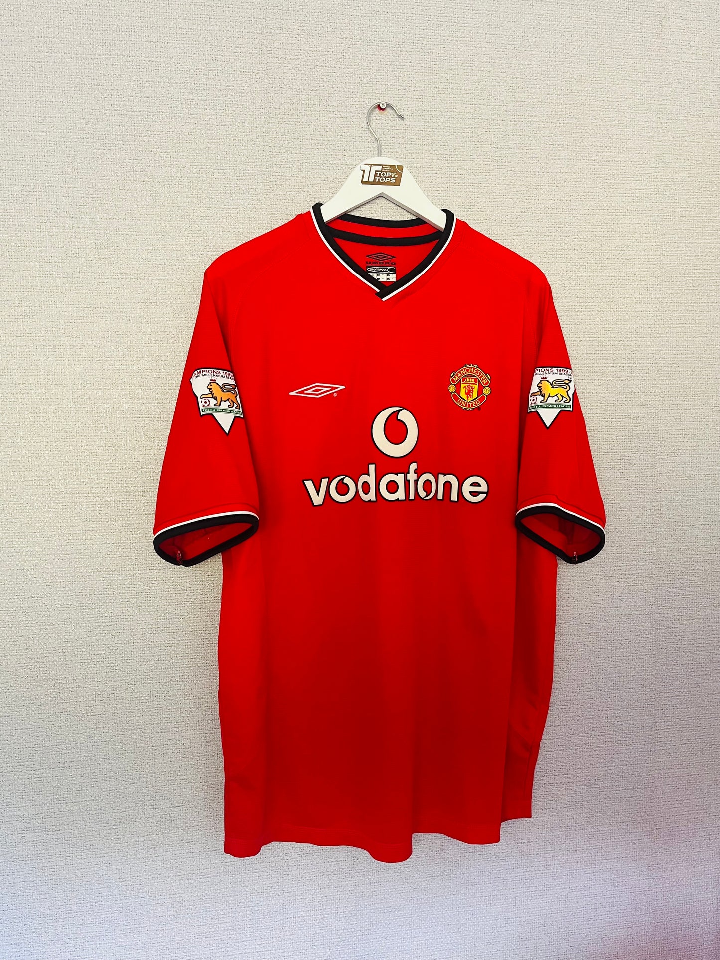 Manchester United home football shirt 2000/01 Beckham XL