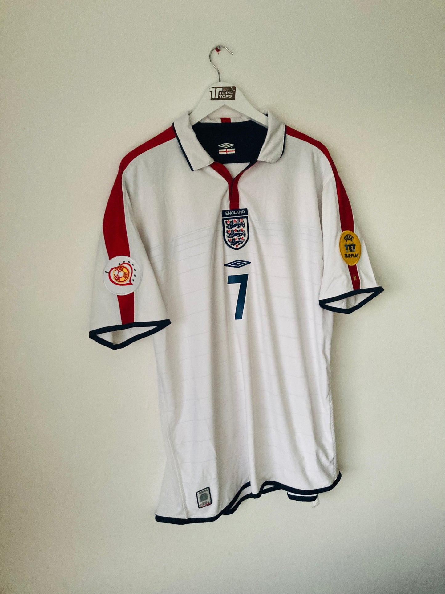 England home football shirt Euro 2004 Beckham XL