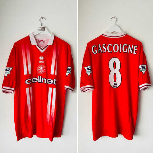 Middlesbrough home football shirt 1998/99 Gazza XXL