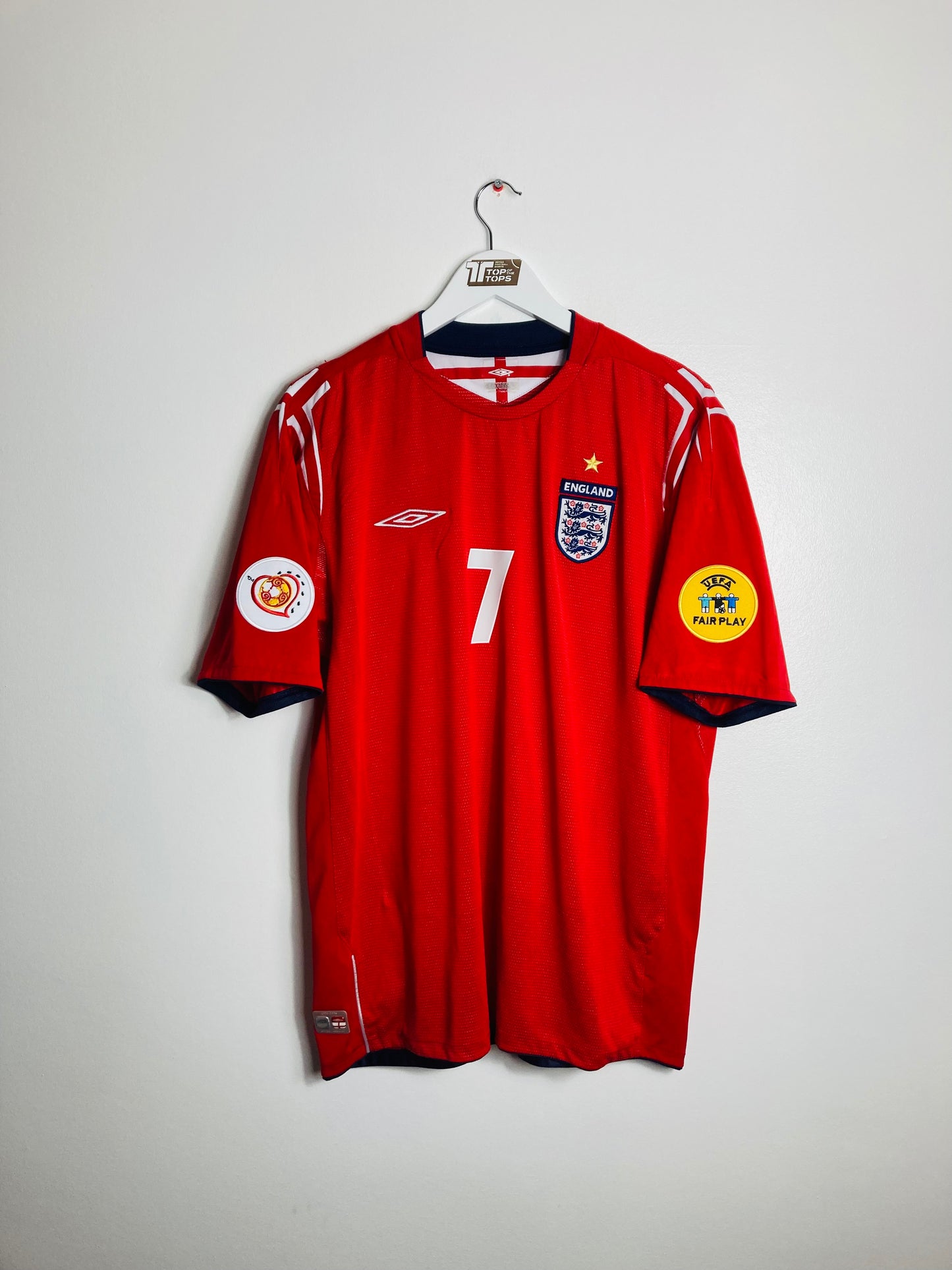 England away football shirt euro 2004 Beckham XL