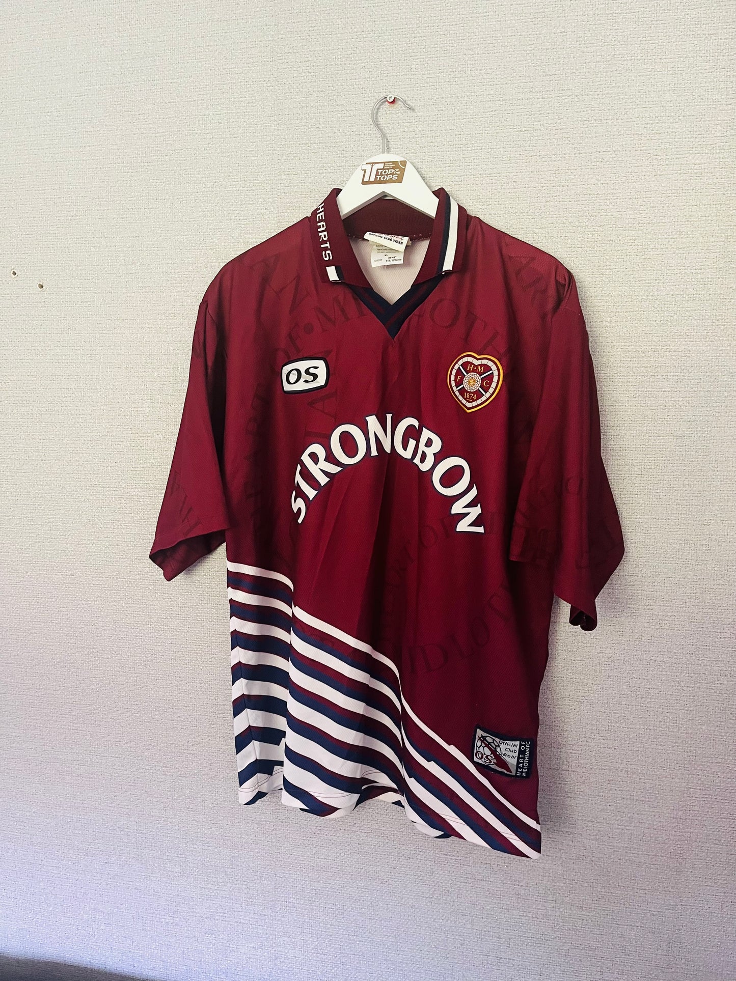 Heart of Midlothian Hearts home football shirt 1998/99 XL