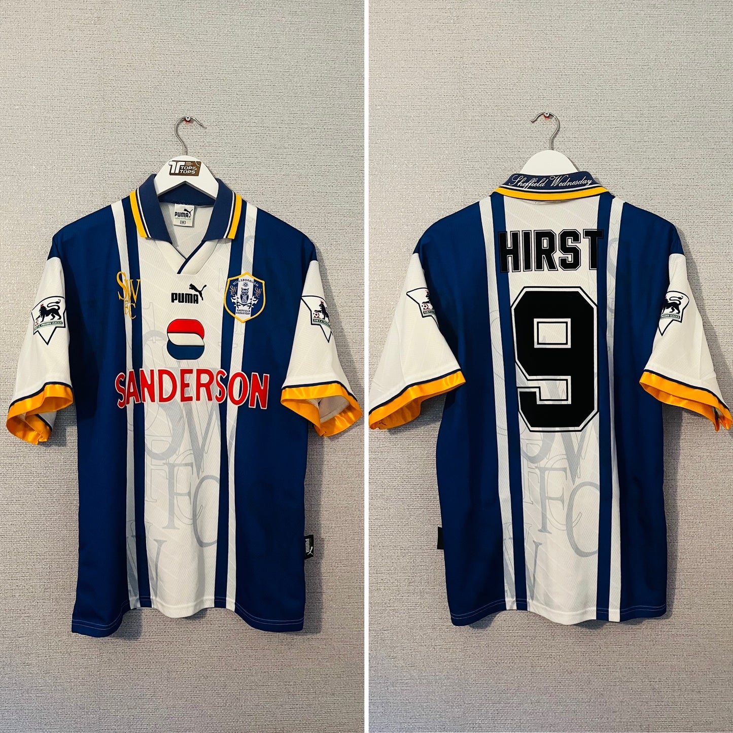 Sheffield Wednesday home football shirt 1995/97 Hirst Medium