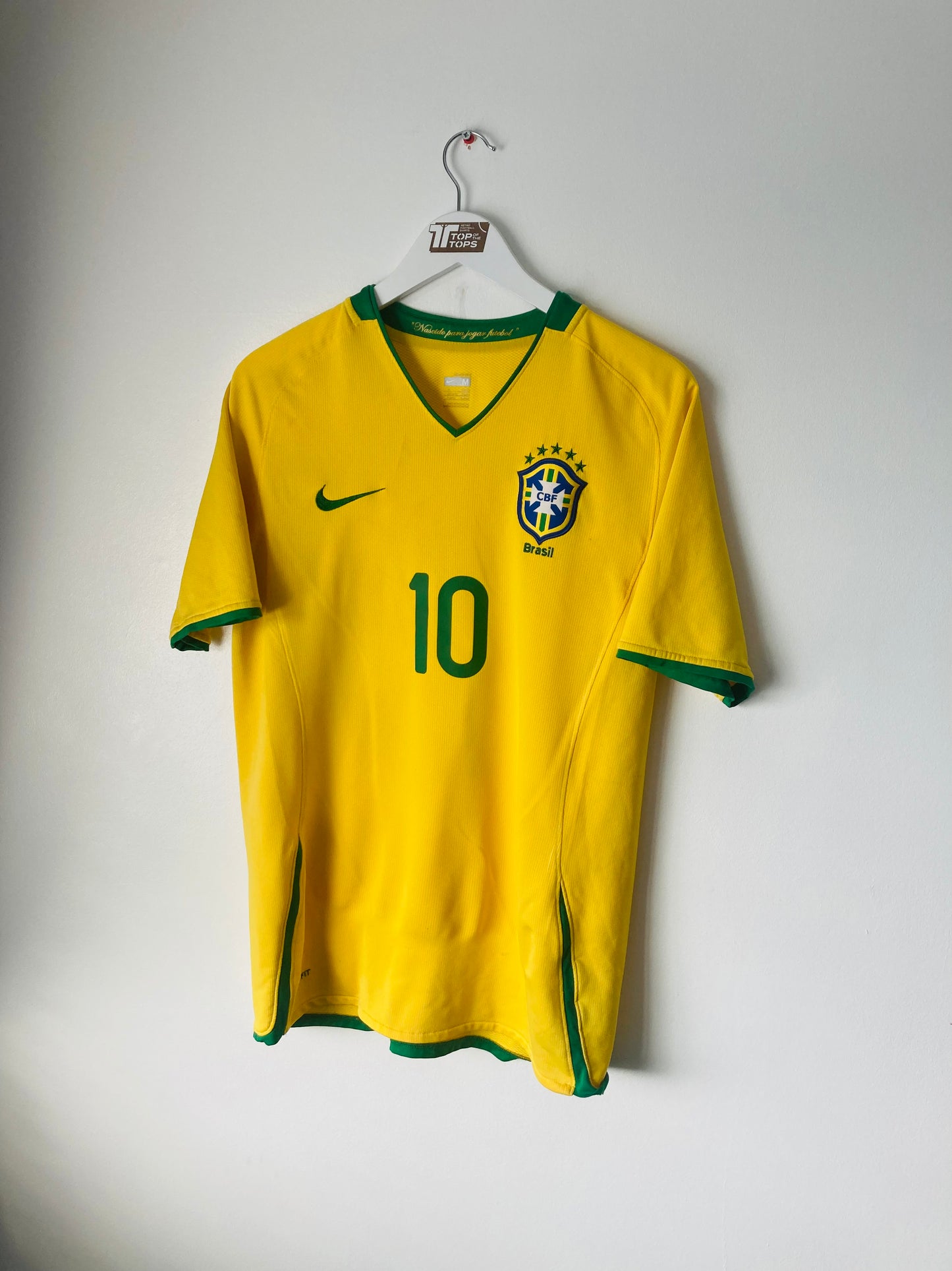 Brazil home football shirt 2008/10 Ronaldinho Medium