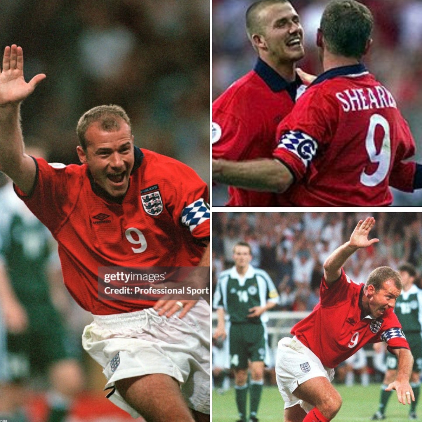 England away football shirt Euro 2000 Shearer XXL