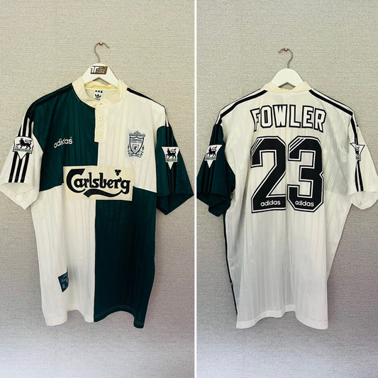 Liverpool away football shirt 1995/96 Fowler XL