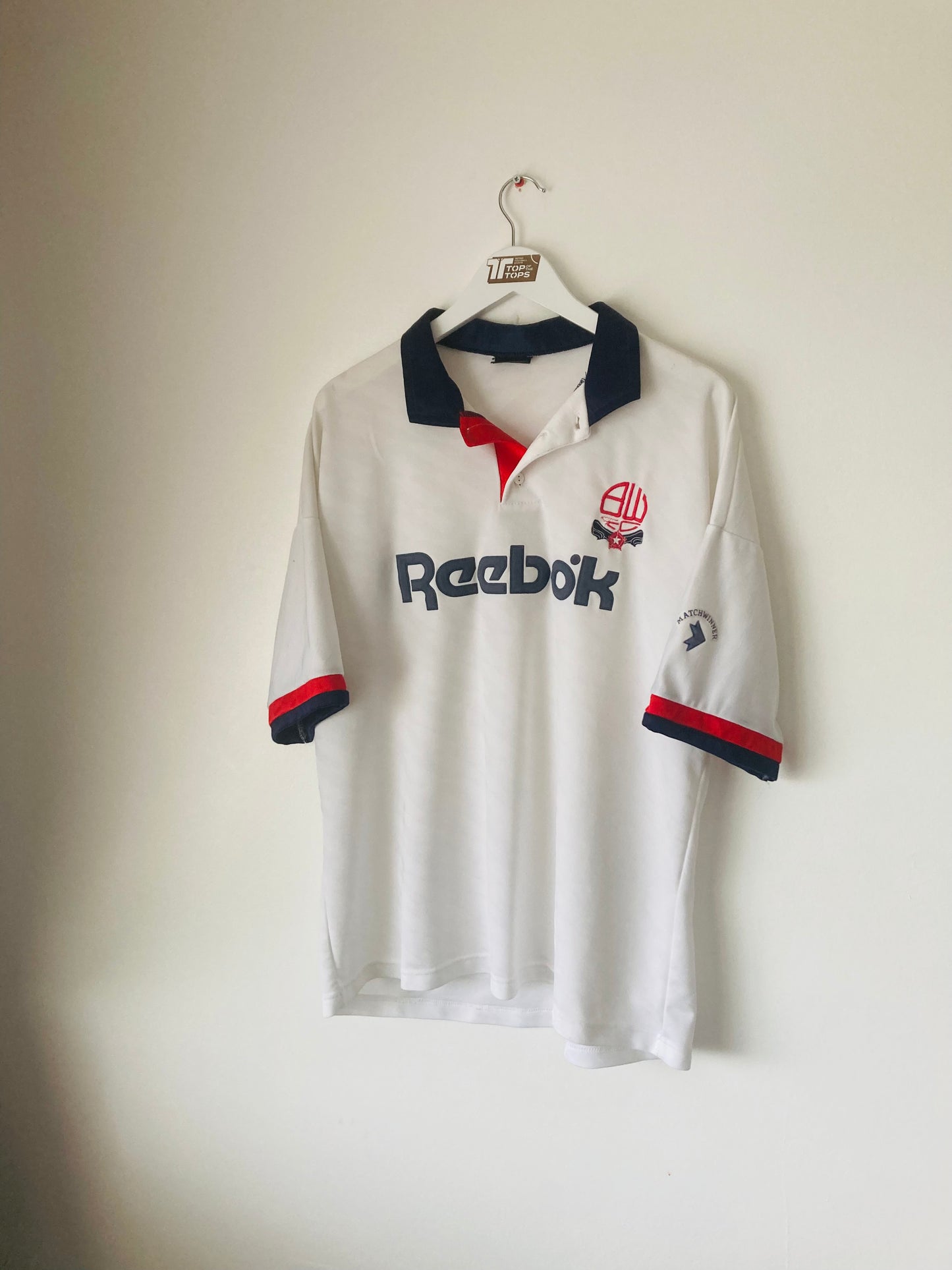 Bolton Wanderers home football shirt 1990/93 XL